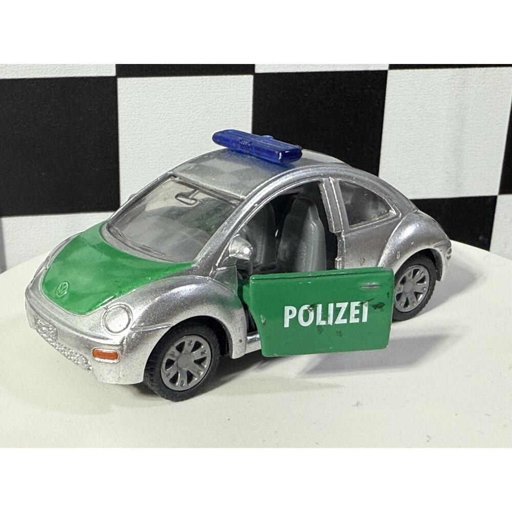 SIKU VW Bug Polizei Police Diecast 1:55 Green & Silver